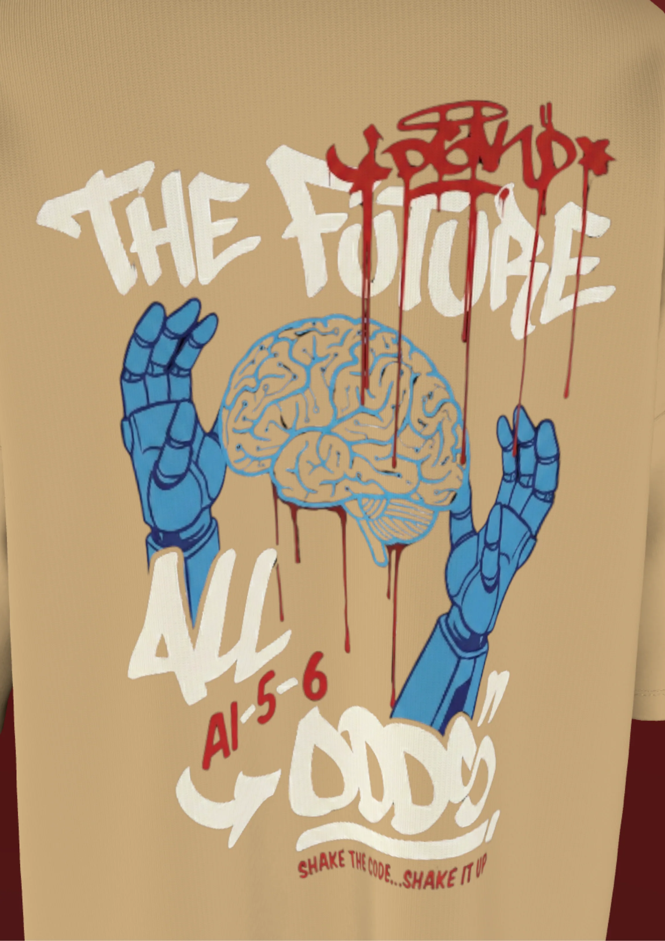 NIT SIKKIM  - BEIGE FUTURE  - PREMIUM 240 GSM OVERSIZE T-SHIRT - Image 5