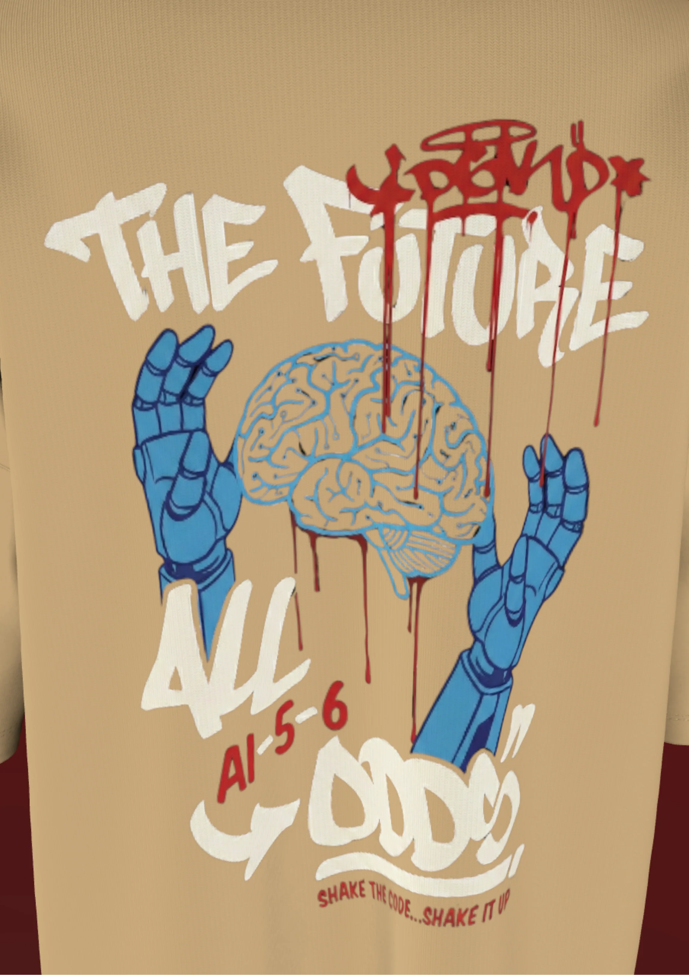 NIT SIKKIM  - BEIGE FUTURE  - PREMIUM 240 GSM OVERSIZE T-SHIRT - Image 6