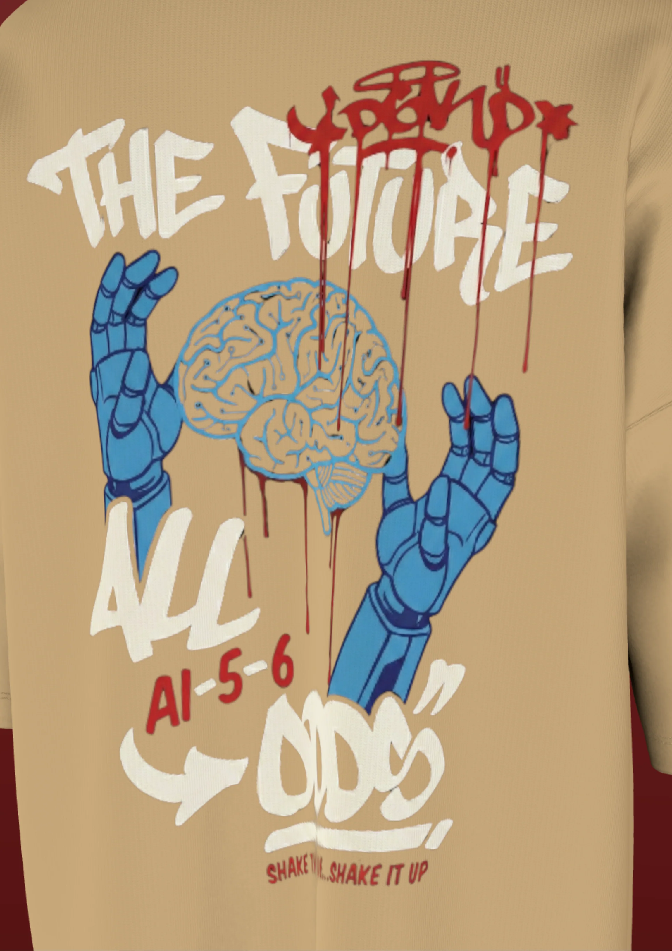 NIT SIKKIM  - BEIGE FUTURE  - PREMIUM 240 GSM OVERSIZE T-SHIRT - Image 7