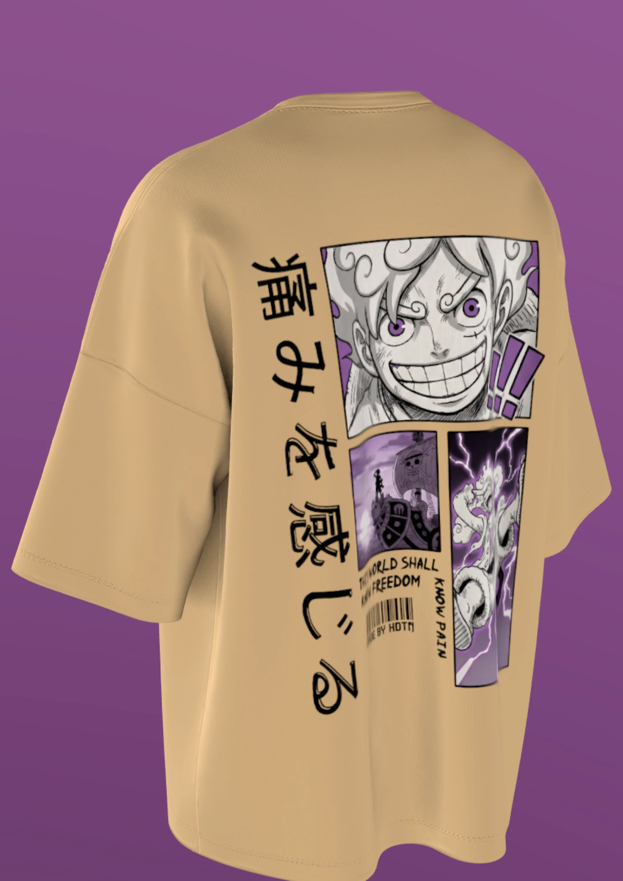 NIT TRICHY - ONE PIECE  - PREMIUM 240 GSM OVERSIZE T-SHIRT - BEIGE - Image 3