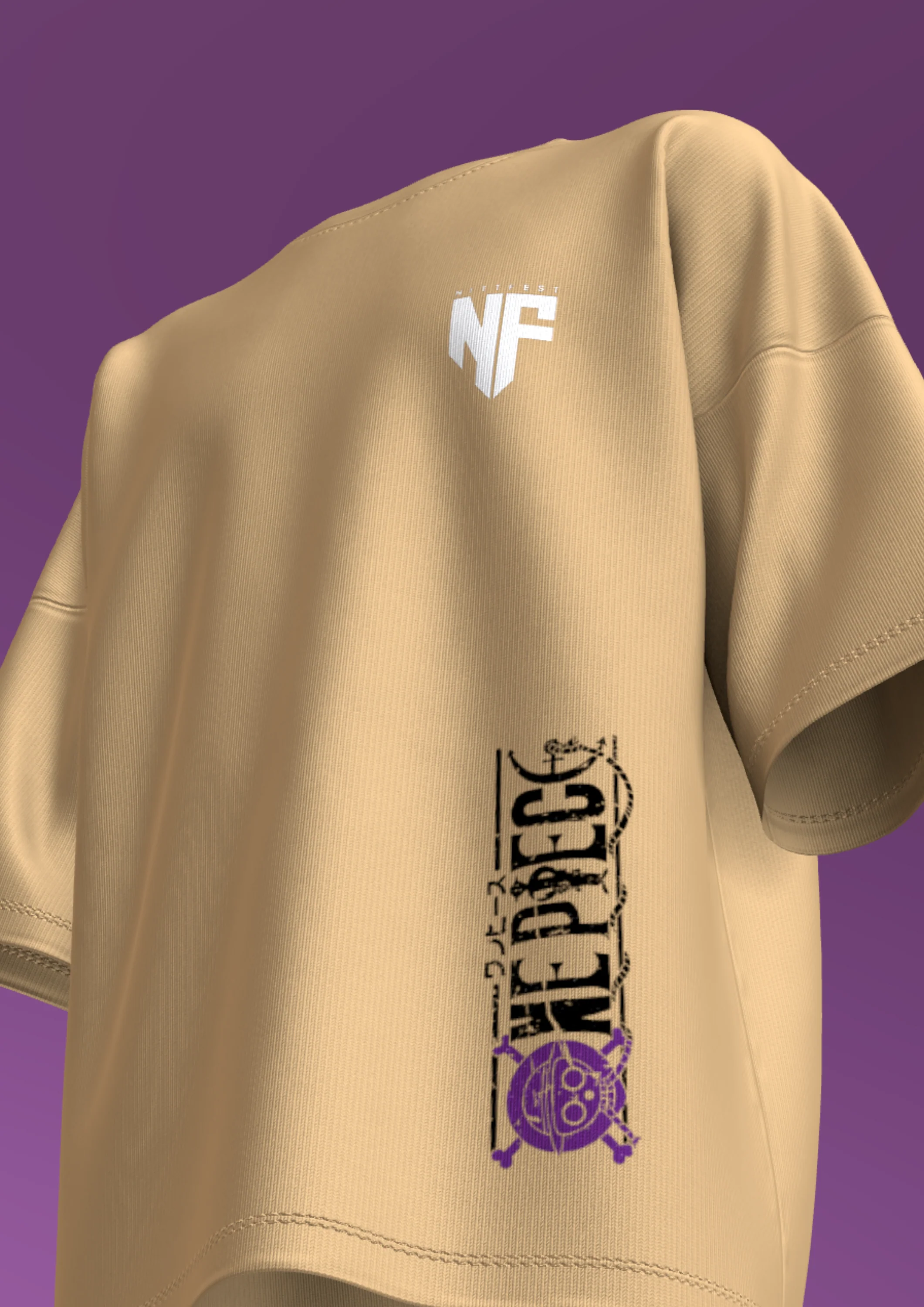 NIT TRICHY - ONE PIECE  - PREMIUM 240 GSM OVERSIZE T-SHIRT - BEIGE - Image 5