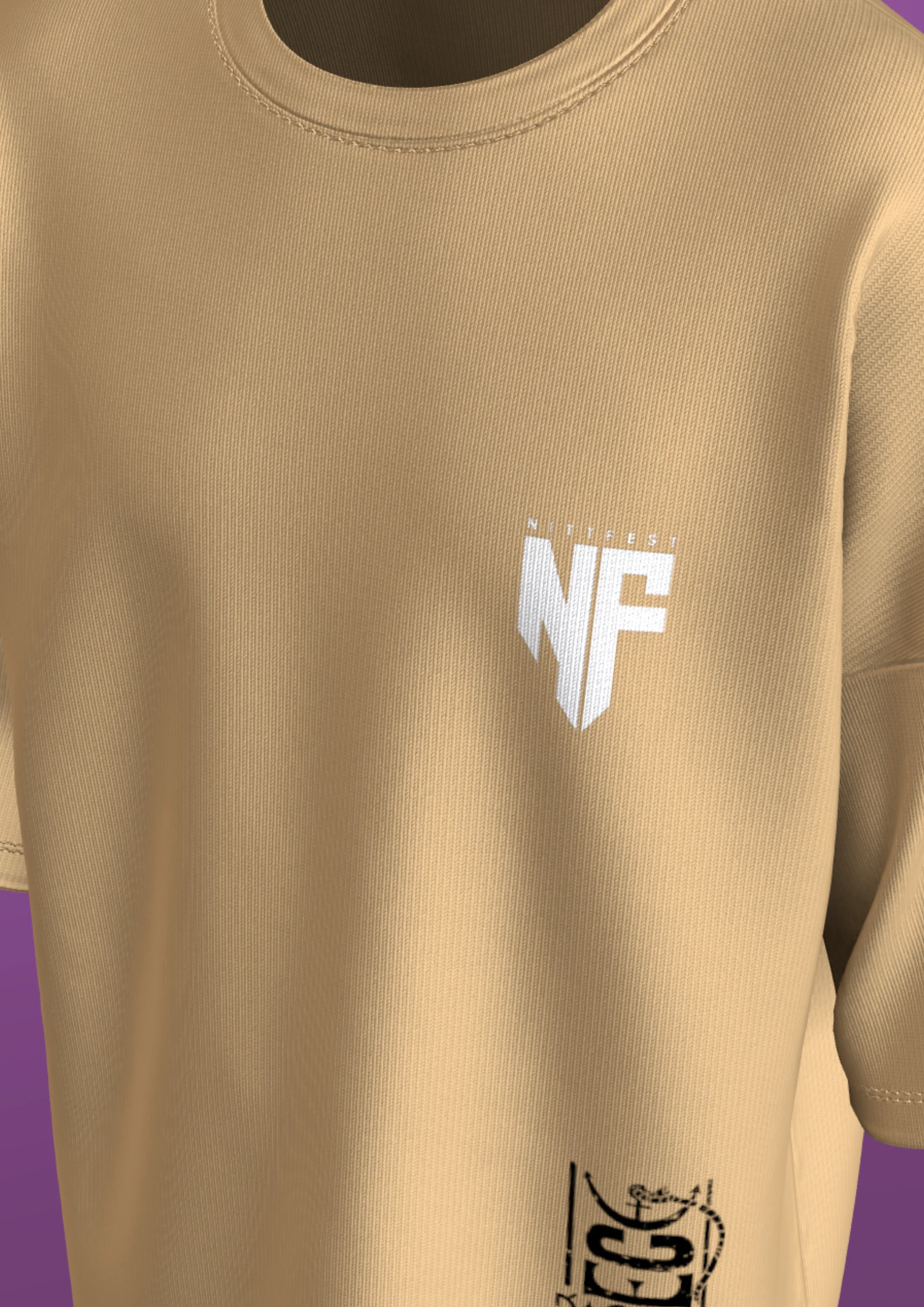 NIT TRICHY - ONE PIECE  - PREMIUM 240 GSM OVERSIZE T-SHIRT - BEIGE - Image 6