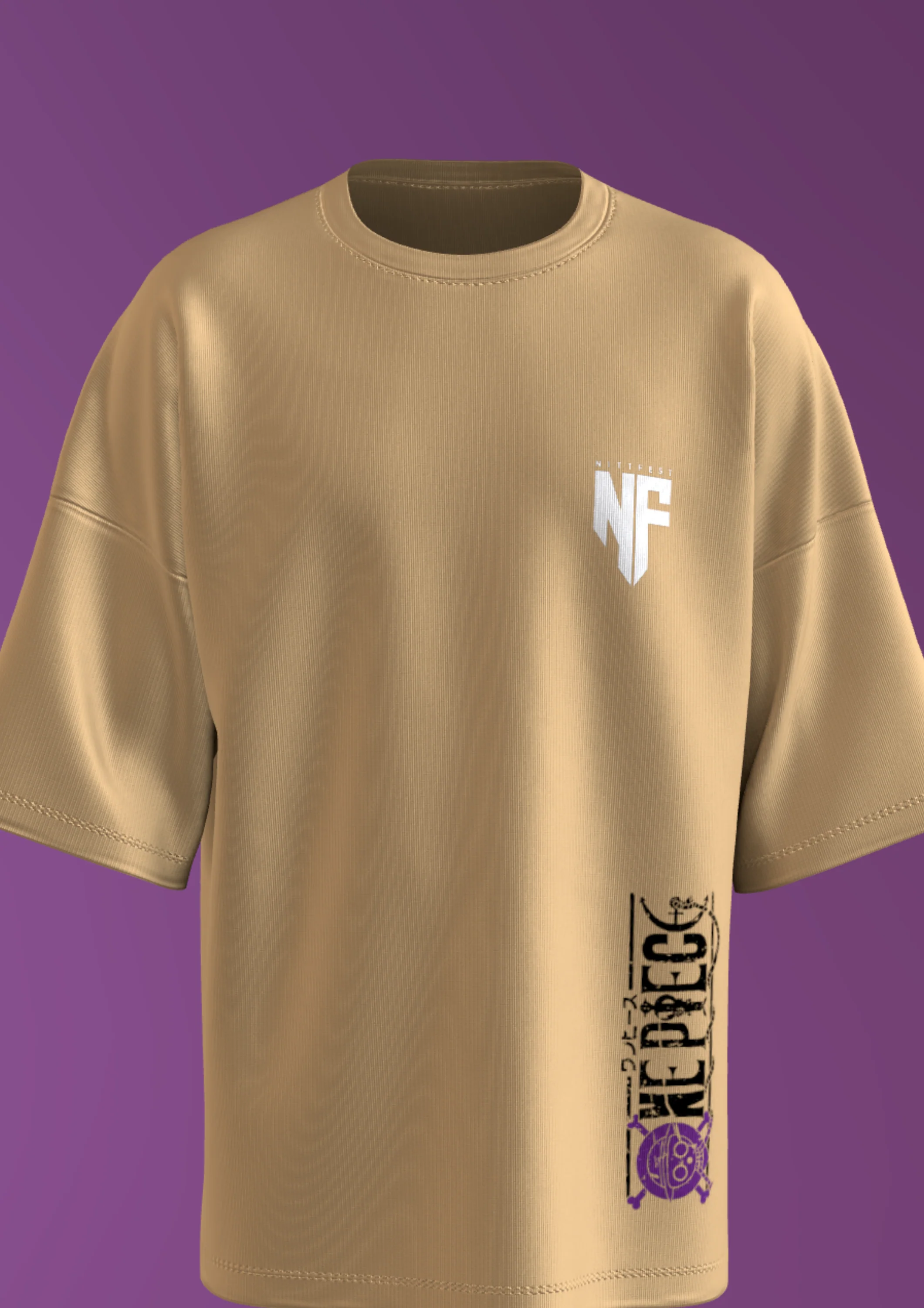 NIT TRICHY - ONE PIECE  - PREMIUM 240 GSM OVERSIZE T-SHIRT - BEIGE - Image 7