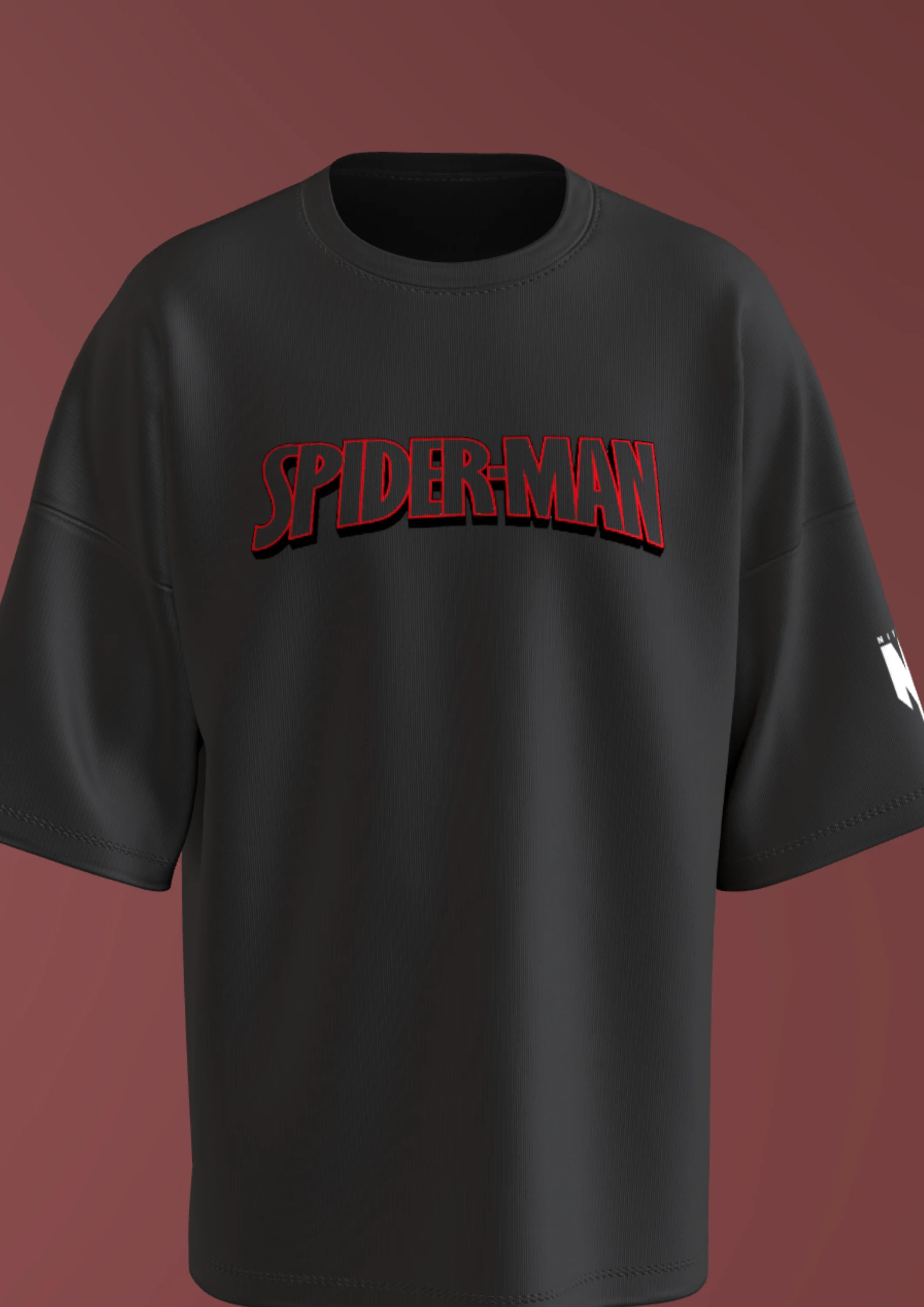 NIT TRICHY - RED SPIDY - PREMIUM 220 GSM OVERSIZE T-SHIRT - BLACK - Image 3