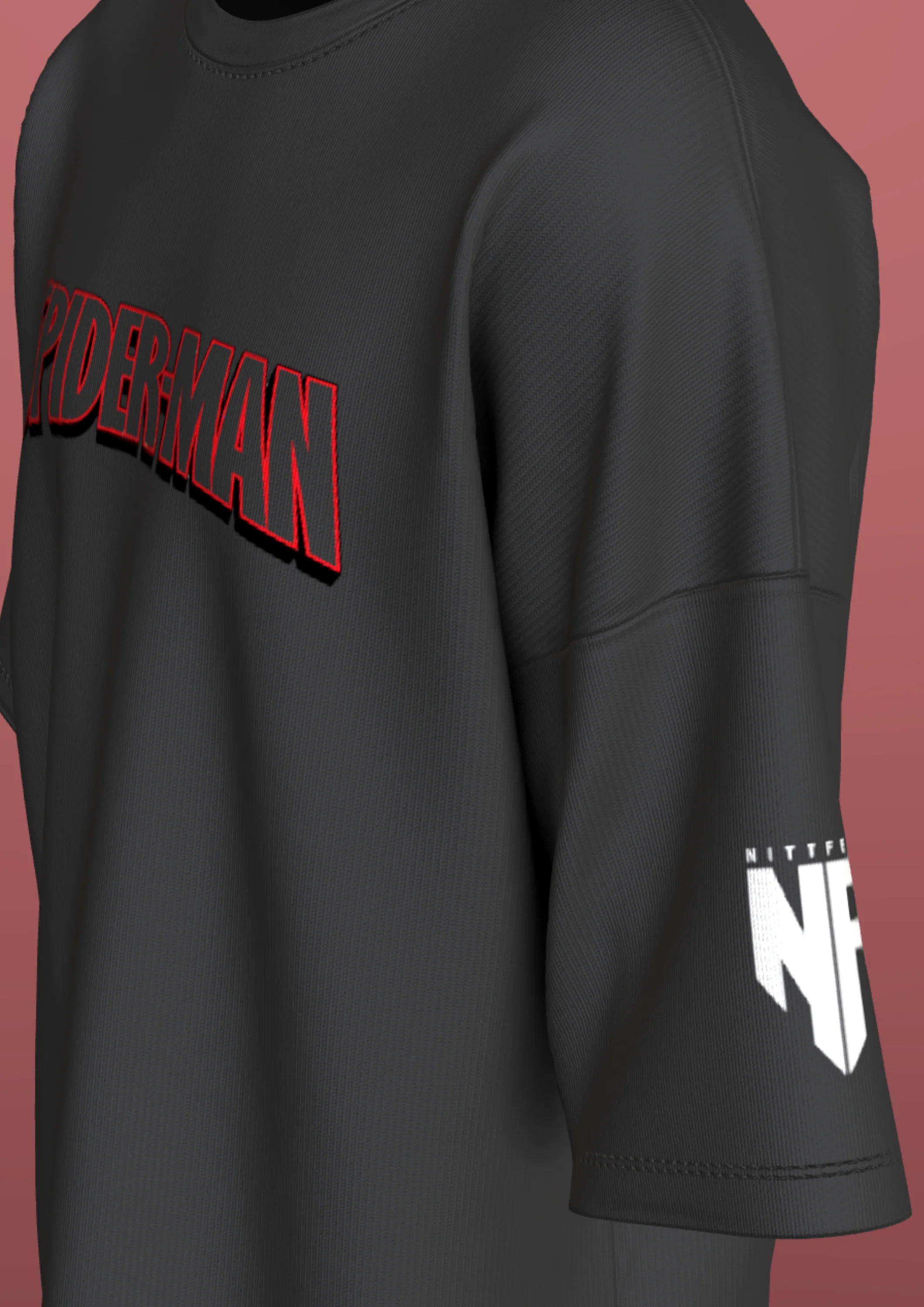 NIT TRICHY - RED SPIDY - PREMIUM 220 GSM OVERSIZE T-SHIRT - BLACK - Image 5