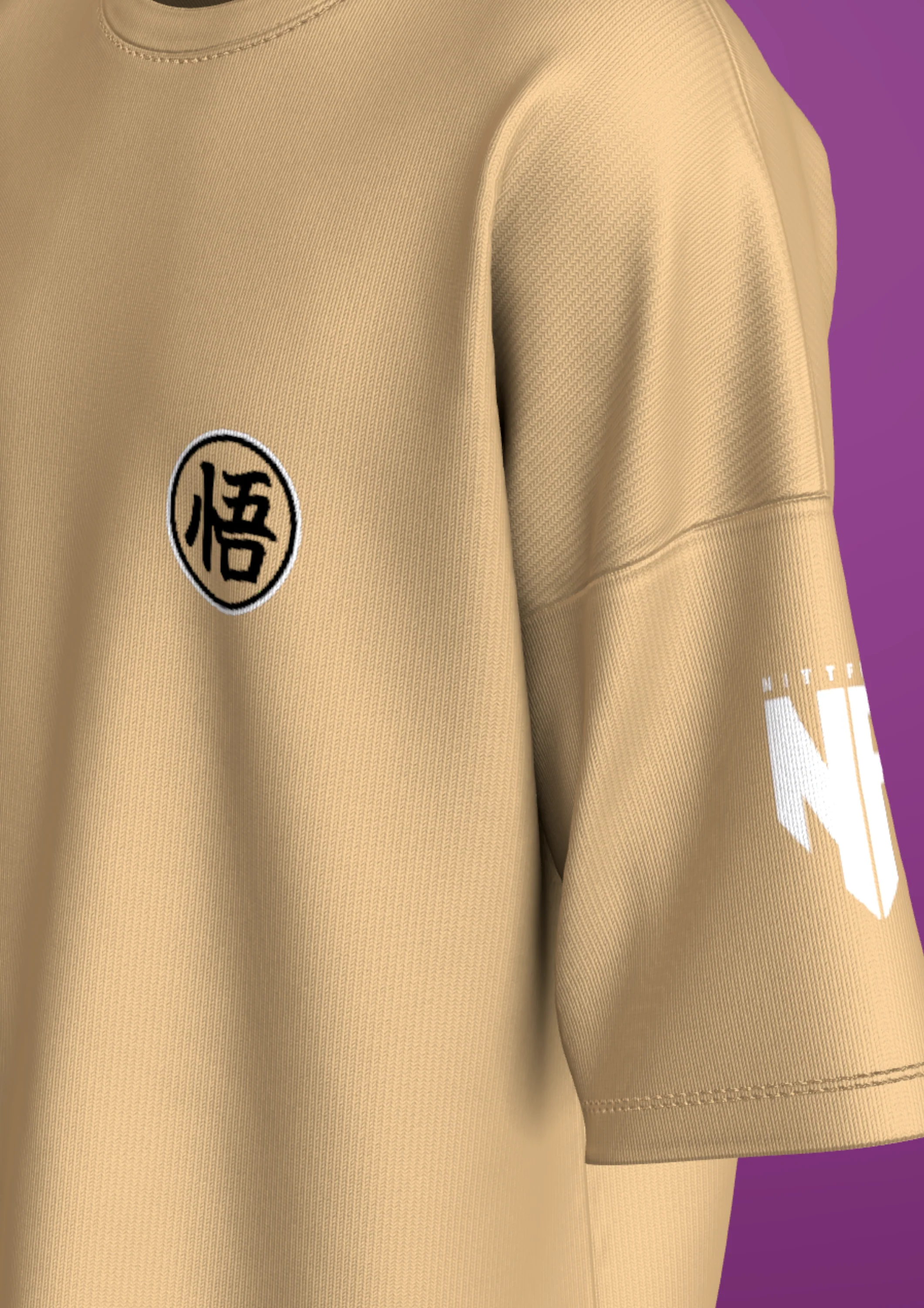 NIT TRICHY - GOKU - PREMIUM 240 GSM OVERSIZE T-SHIRT - BEIGE - Image 6