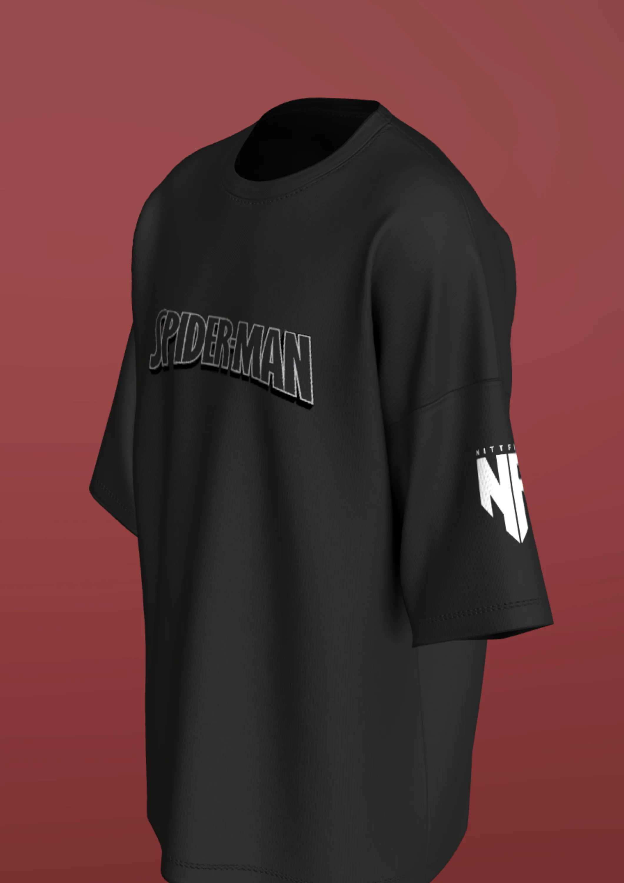 NIT TRICHY - BLACK SPIDEY - PREMIUM 220 GSM OVERSIZE T-SHIRT - BLACK - Image 4