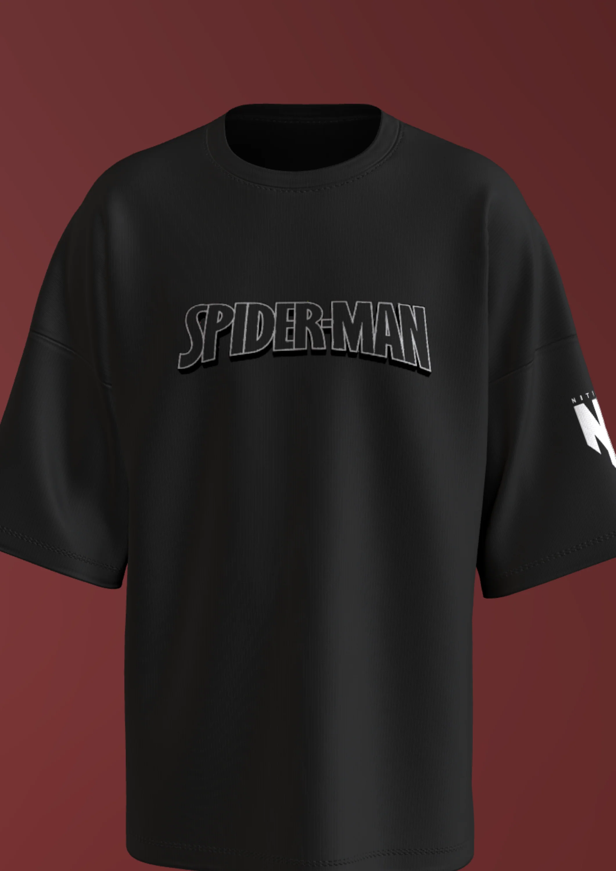 NIT TRICHY - BLACK SPIDEY - PREMIUM 220 GSM OVERSIZE T-SHIRT - BLACK - Image 5