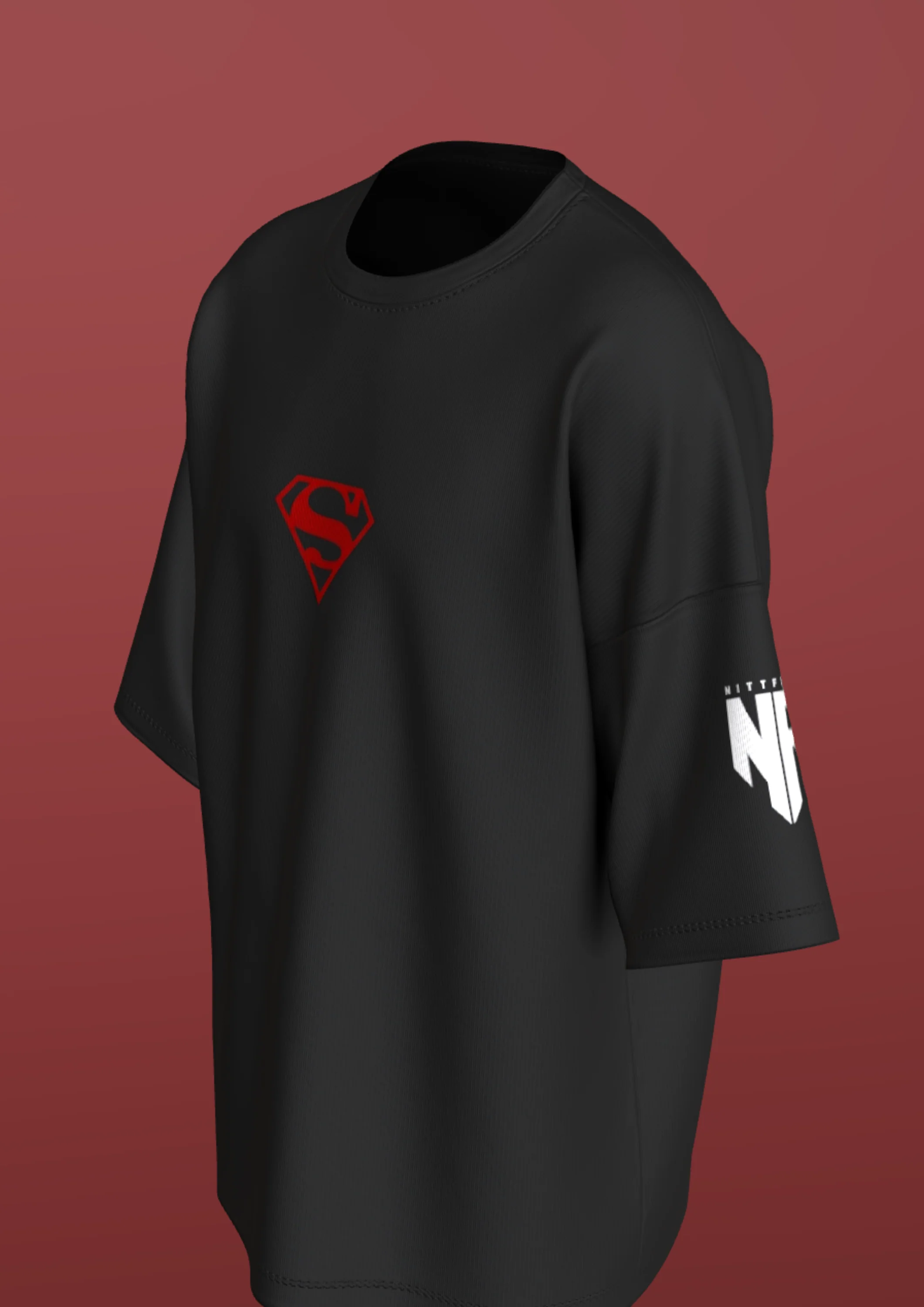 NIT TRICHY - SUPERMAN - PREMIUM 220 GSM OVERSIZE T-SHIRT - BLACK - Image 4